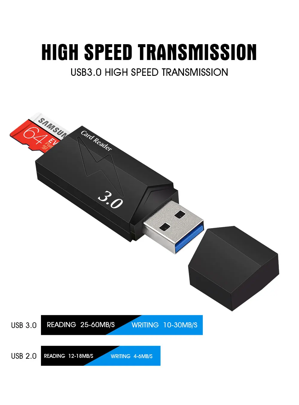 Крутой черный usb 3,0 мульти смарт-считыватель карт памяти мини кардридер для microsd компьютера ноутбука