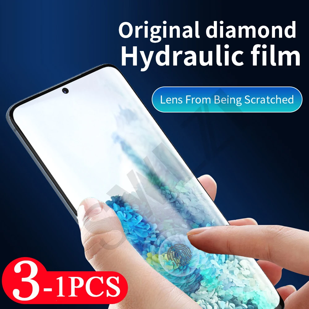 

3-1Pcs full cover for samsung galaxy s21 plus Ultra s20 FE s10 lite s9 s8 s7 edge hydrogel film phone screen protector Not Glass