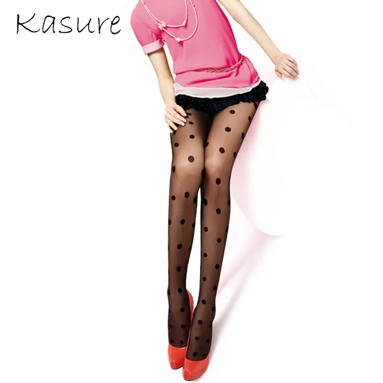 

KASURE Transparent Dot Pattern Tights For Women High Elastic Spring Summer Nylon Stockings Hosiery Ladies Sexy Tights