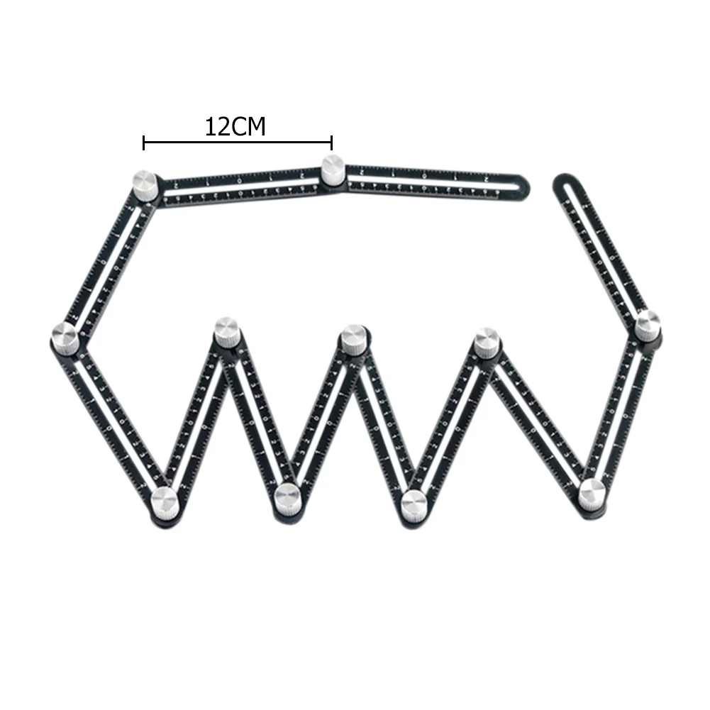 Регулируемая складная линейка многоугловая измерительная множество угловых