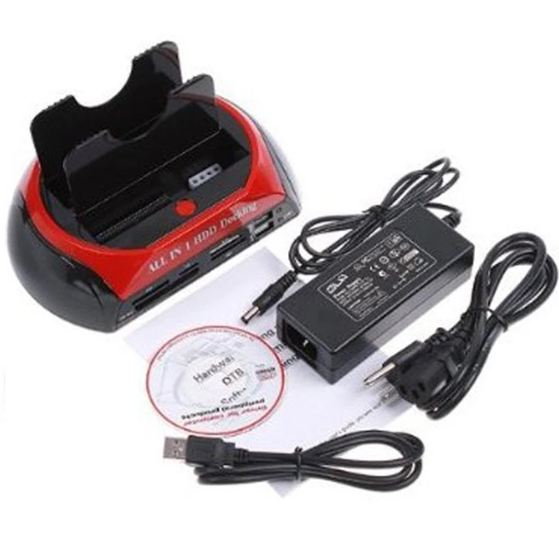 

All In 1 IDE SATA HDD Docking Station Dual USB 3.0 Hard Drive Card Reader Dual Bay 2.5 Inch 3.5 Inch HDD Docking Station