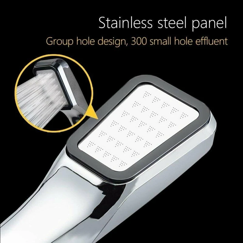 

Shower Head Water Saving Bath Sprayer Hole Shower Set with Bathroom Seat Nozzle Attachment+Hose+Wall Mount Rack Holder