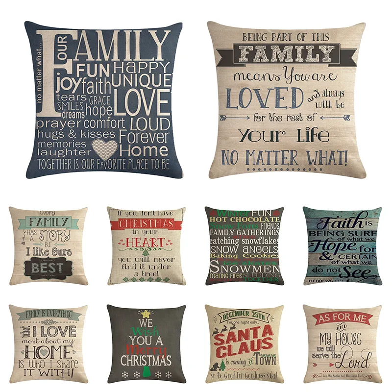 

New Arrow Text Series Linen Cushion Cover 45x45cm Pillow Case for Sofa Car Chair Gift Cojines