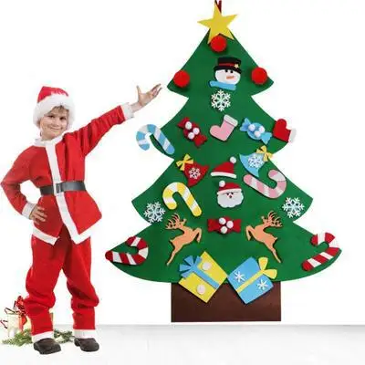 2020 новогодние подарки для детей Рождественская елка фетровая фотоподвеска дома |