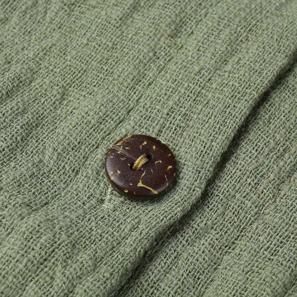 Женская тонкая куртка VogueRetro однотонный кардиган из хлопка и льна на пуговицах с