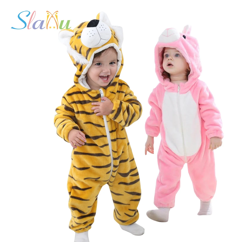 Мягкий фланелевый Детский комбинезон с животными детские комбинезоны Kawaii теплый