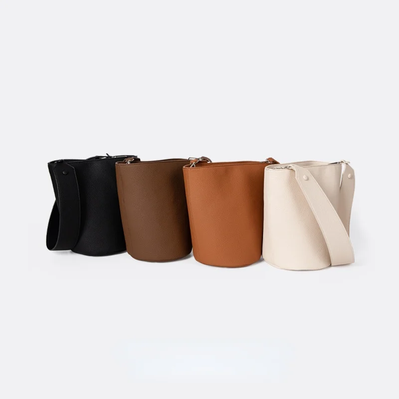 

2021 Vintage Casual Brown Bucket Bags Winter Casual Simple Handbags