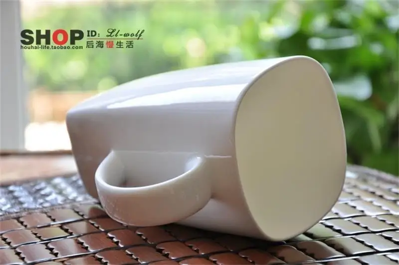 

700ML, plain white bone china large tea mugs, square porcelain cup mornin water, tasse a cafe ceramic coffee cup, tumbler cafe