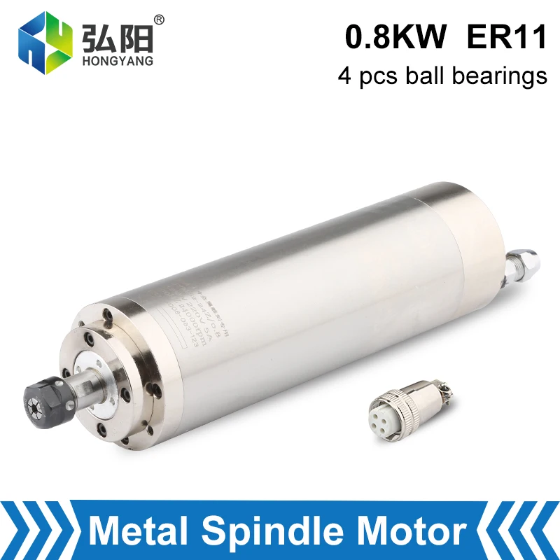 

CNC Water-Cooled Spindle Metal Milling 0.8kw Spindle 4pcs Ceramic Ball Bearing ER11 220v For CNC Router Metal Milling Tool