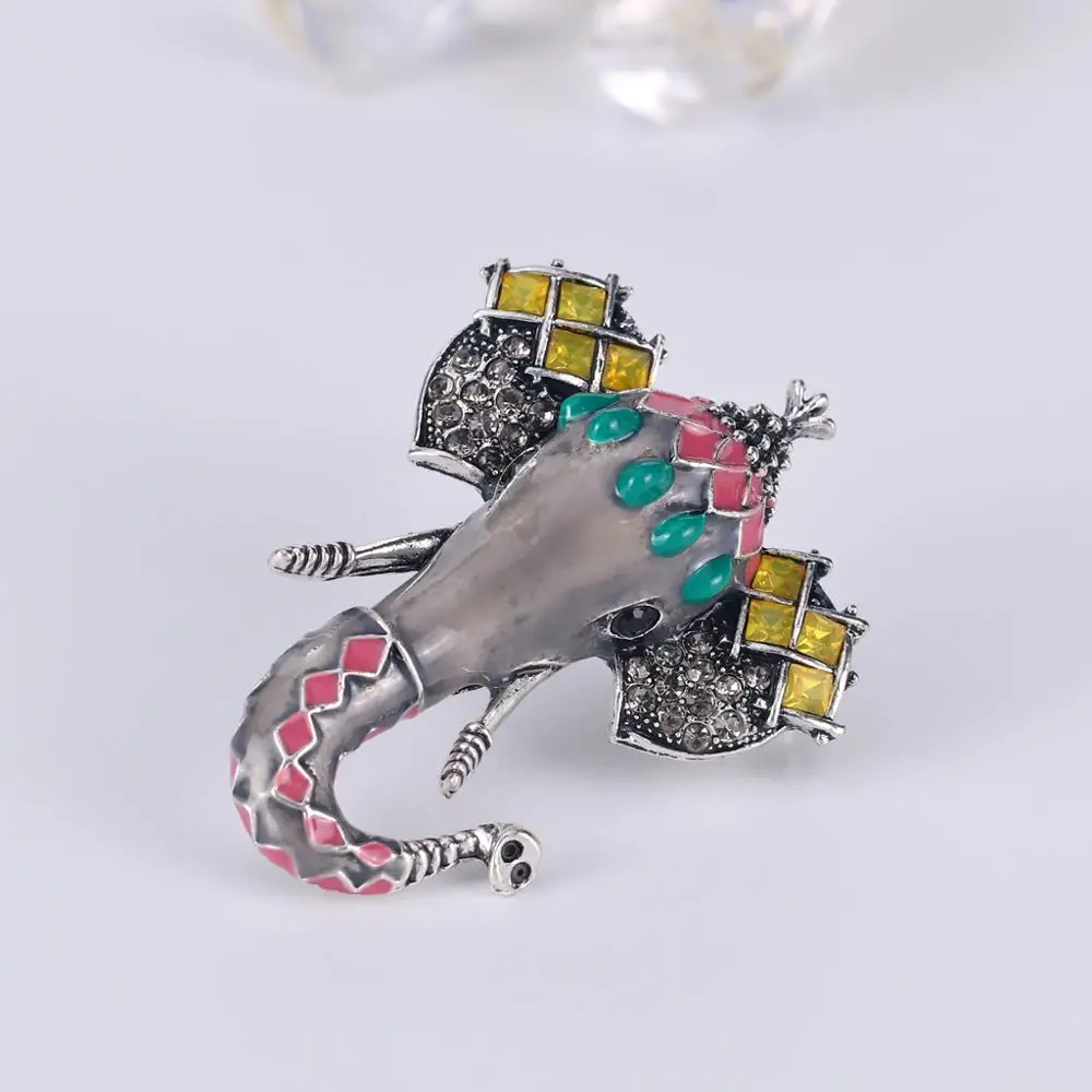 Модные броши 2019 брошь слон стразы эмаль на булавке Женские аксессуары сосны