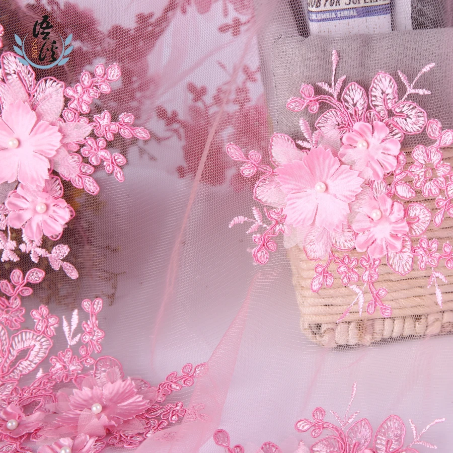 Триадка по бусинам Трехмерная ткань с вышитым цветком сценическая одежда