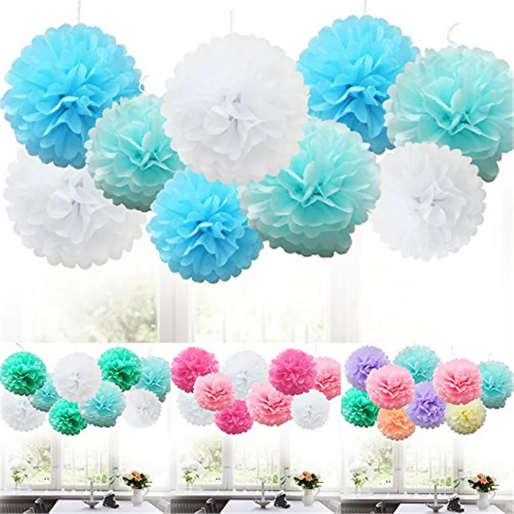 9 шт./компл. свадебные декоративные бумажные помпоны шарики-Помпоны вечерние