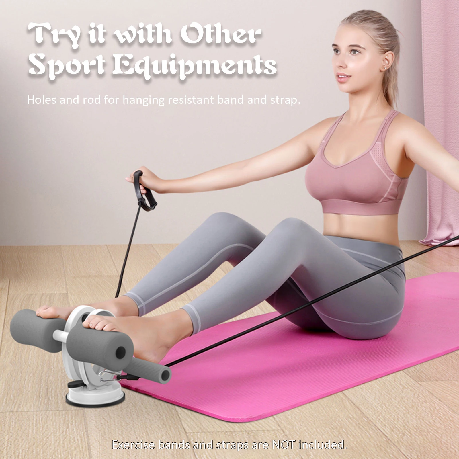 구매 피트 니스 앉아 바 보조 체육관 운동 장치 저항 튜브 운동 벤치 장비 홈 복부 기계 체중 감량