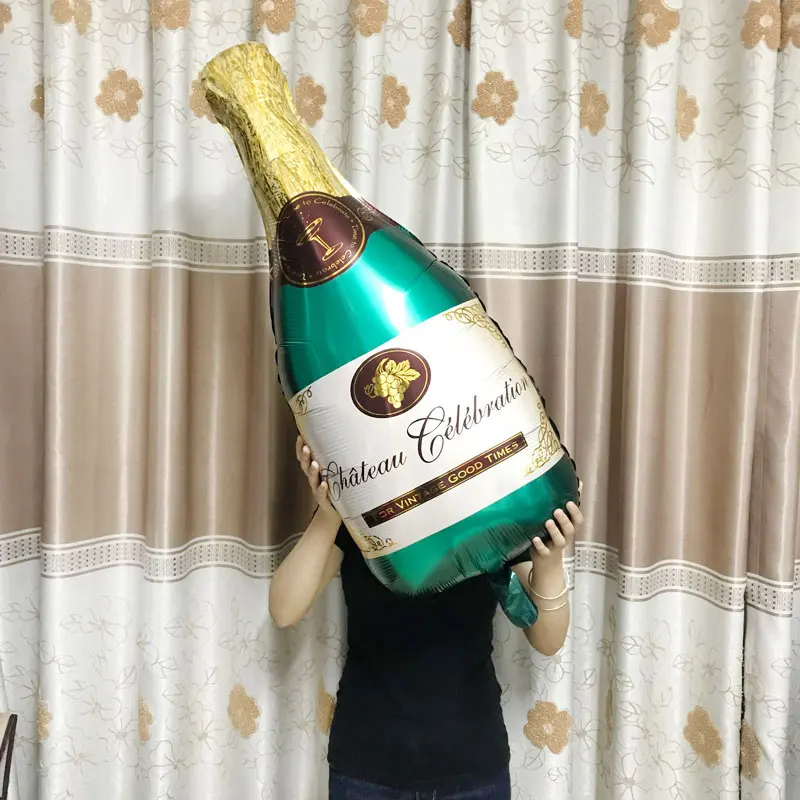 Большой Гелиевый шар шампанское Кубок Свадебный шар День Рождения украшения взрослые дети шарики-глобусы события вечерние поставки - Цвет: Green Bottle
