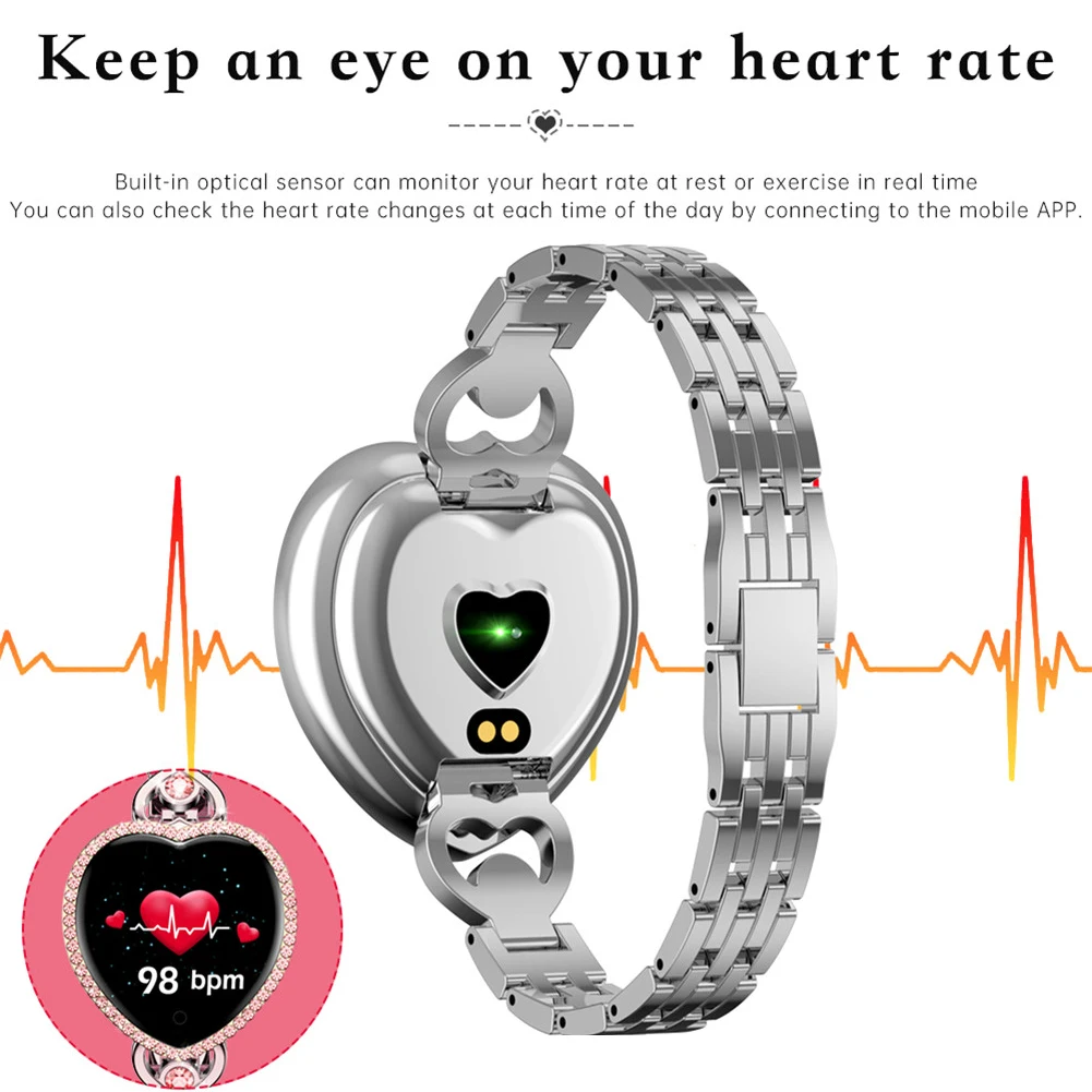 

Women Luxury Smart Bracelet Heart Rate Monitor Smart Watch Bluetooth Reminder Girls Gifts