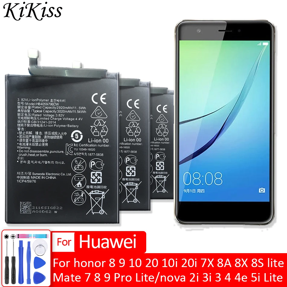 Аккумулятор для huawei honor 8 9 10 20 10i 20i 7X 8A 8C 8X 8S/Mate 7 Pro Lite/nova 2 2i 3i 3e 3 4 4e 5i/nova Lite honor8