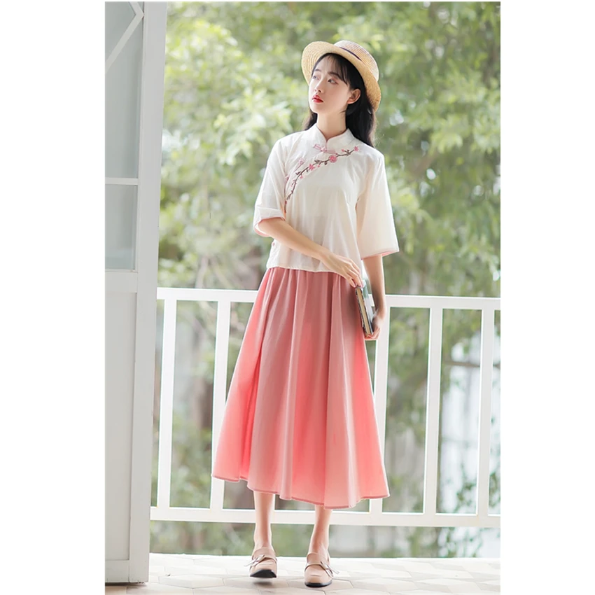 Комплект женской традиционной китайской одежды Элегантный Восточный костюм Тан