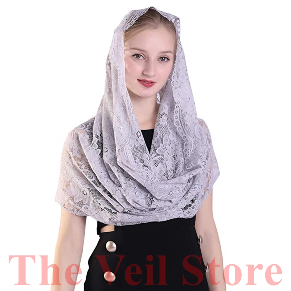 ISHSY белая кружевная Женская католическая Фата Мантилья для церковных голов
