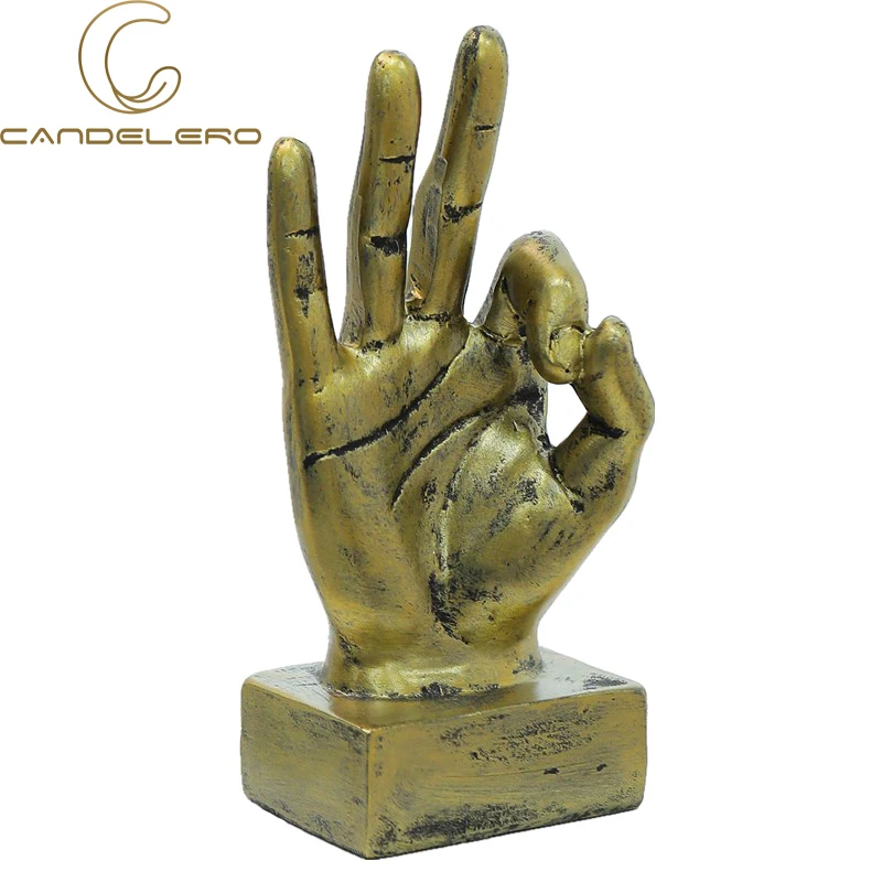 

Home decoration modern for house 6.1" 6.7" statues sculpture modern art Resin Gesture Finger American Retro Ornaments bedroom