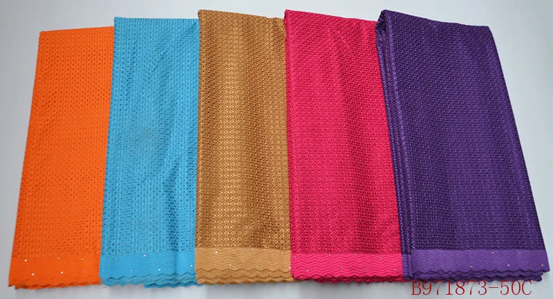 

Alisa Purple Colour Swiss Voile Lace In Switzerland With Embroidery African 100% Cotton Lace Fabric With Rhinestones B971873-50C