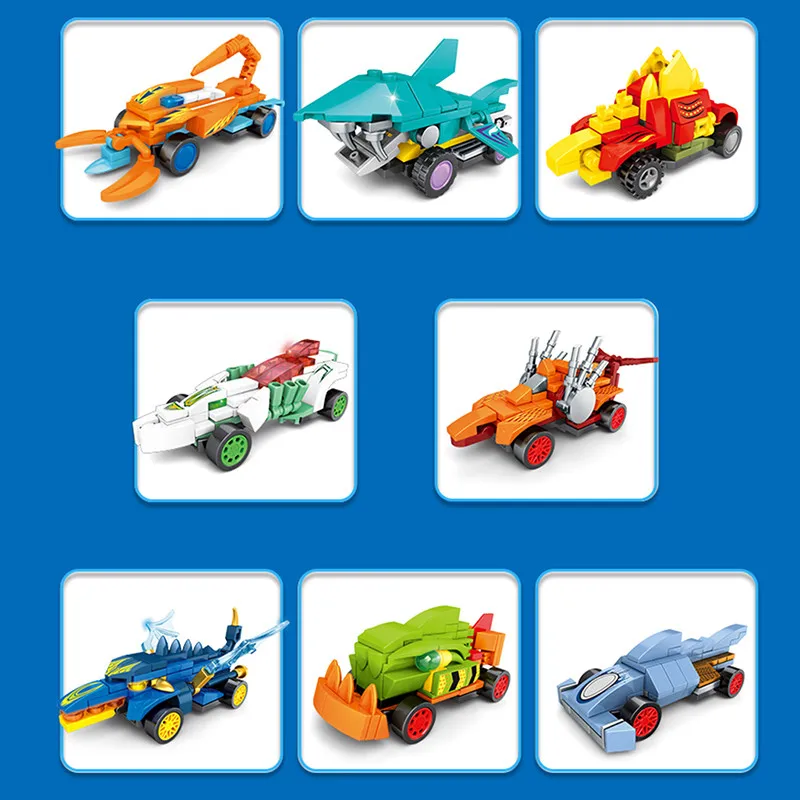 

City Pull Back Racing Car Creator Building Blocks 8 IN 1 MOC Technic Car Sports Vehicle Mechanical Model Bricks Kids Toys Gift