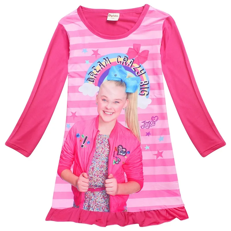 Платье для девочек JoJo Siwa осенняя весенняя одежда розовое платье принцессы