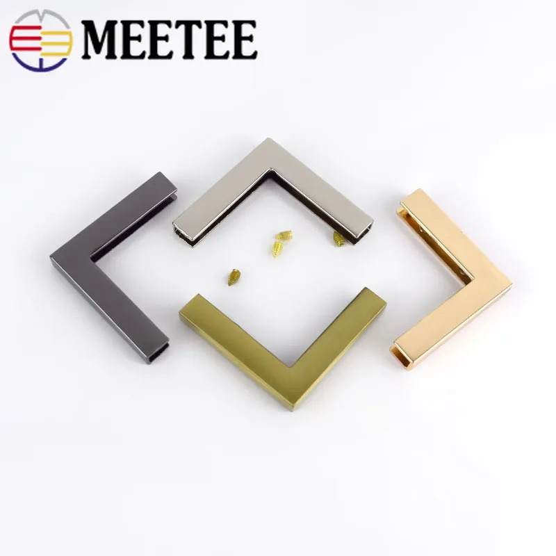 Meetee 4/10 шт. 40 мм защита уголки сумка пряжки окантовки с металлическими пуговицами, Чемодан Сумки из натуральной кожи скобяные изделия Аксессуары F1-10