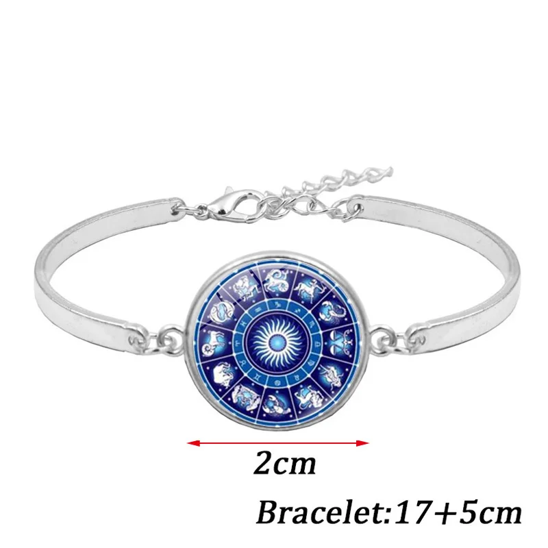

Zodiac Astrology Art Glass Cabochon Fashion Women Jewelry Set Constellation Necklace Bracelet Earring Jewelry Sets Earrings