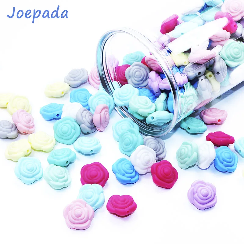 Joepada 10 шт./лот Мини силиконовая форма в виде Розы бусины BPA бесплатно для DIY слингобусы Ожерелье Аксессуары Детская Игрушка прорезыватель