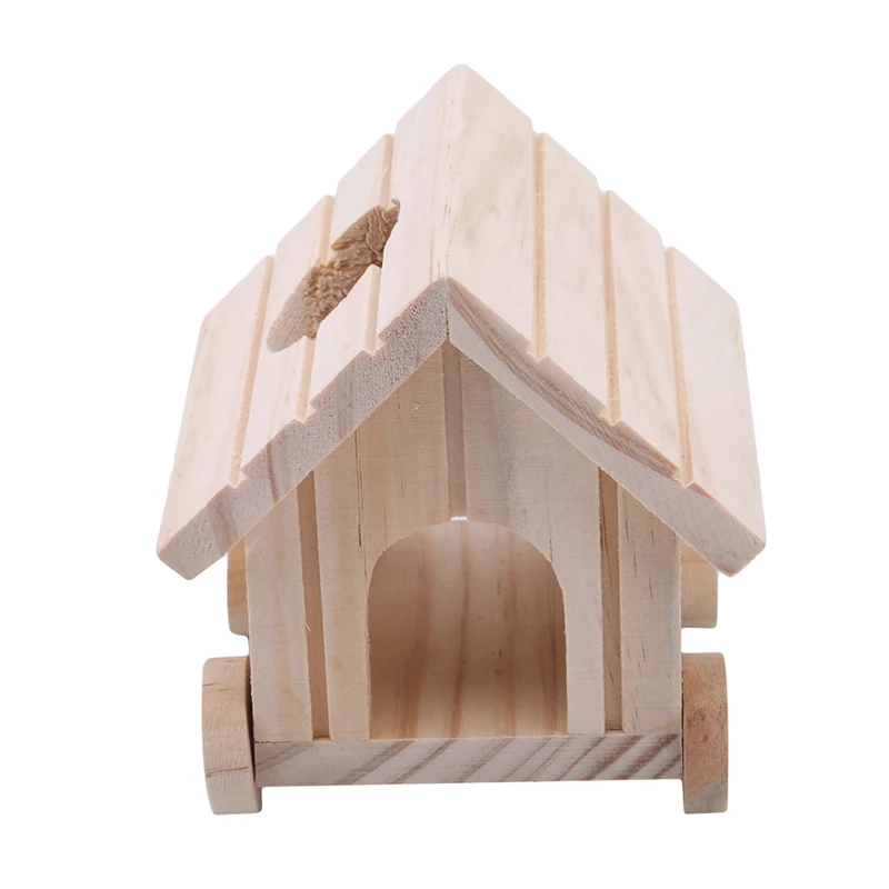 Новейший дизайн из натурального дерева хомяк дом игрушки клетка украшение