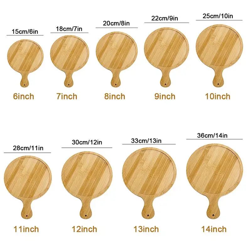 

Pizza Stone Tray With Bamboo Wood Japanese Handle Tray Sliced Bread Toast Tray Dish Board Plate With Handle Kitchen Accessories