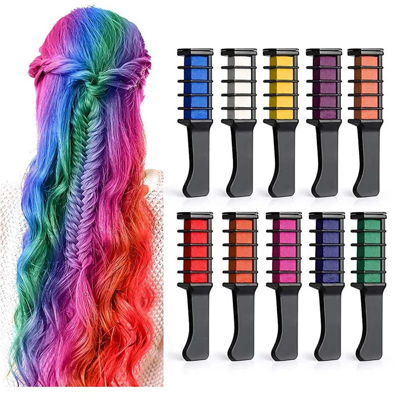 6 цветов Доступные личные Применение мелки для волос цвет краситель гребень