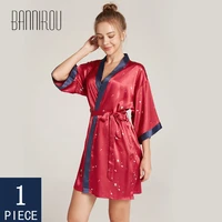 bannirou women%e2%80%98s robe stain silk robes women wedding sleepwear nightwear for woman bathrobes 2021 new free shipping dropshipping