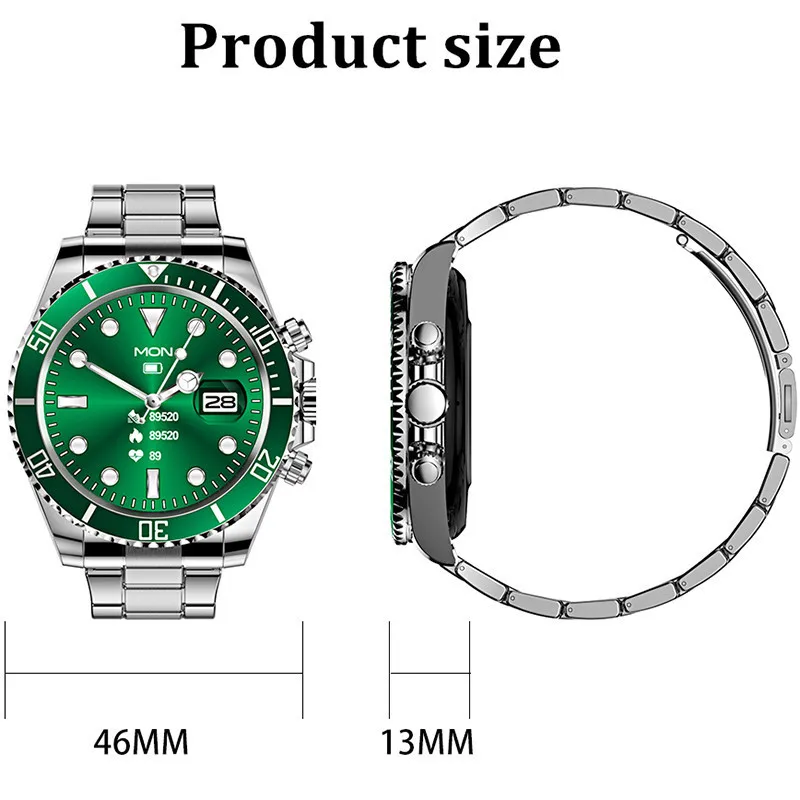 

LIGE New Men's Luxury Business Smart Watch Multifunctional Sports Smart Watch Bluetooth Call Waterproof Suitable for Men + Box