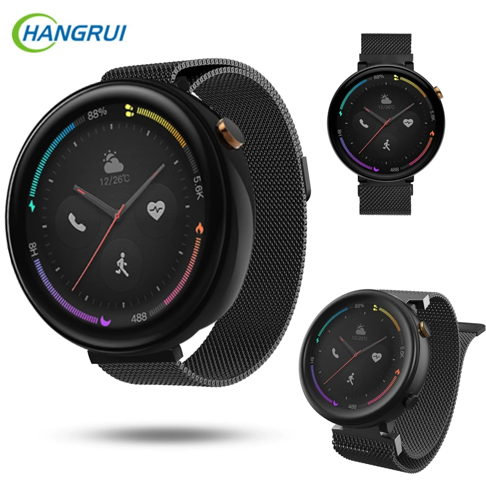 Hangrui металлический ремешок для Amazfit Verge 2 Миланская Петля из нержавеющей стали для Amazfit A1807 умные наручные часы ремешок