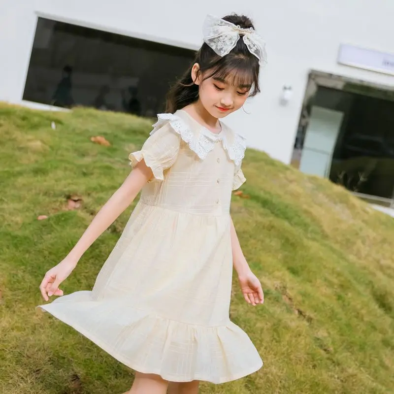 

2021 хлопковое платье для девочек, лето, Кружевное платье покроя "принцесс" для детей для мамы и дочки, одежда в стиле платье для мамы и дочки; С...
