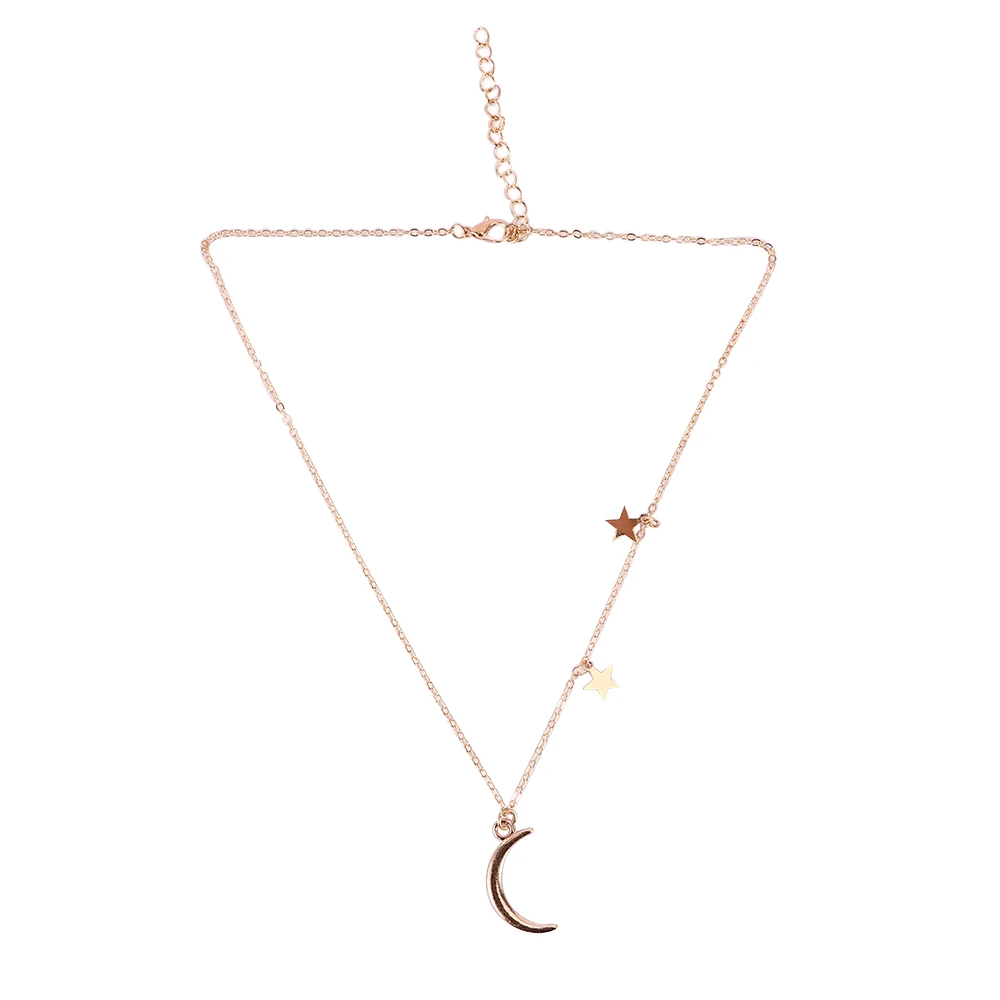 Классическое женское ожерелье Модные золотые и серебряные луна звезда ключицы