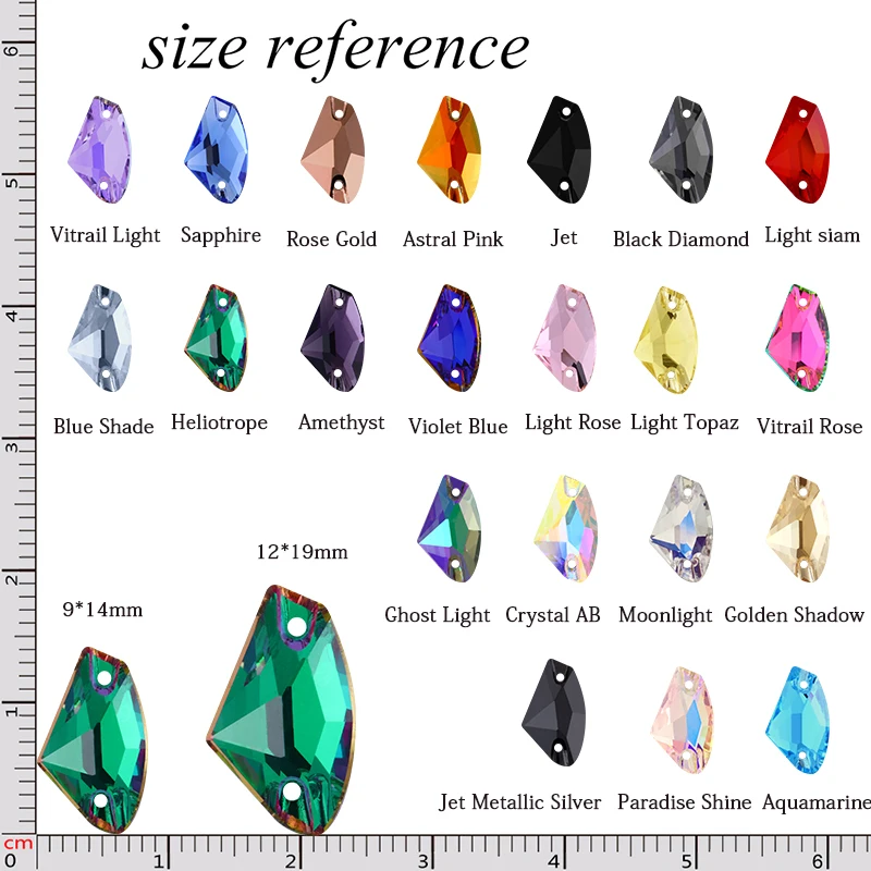 

9x14/12x19mm 36/24Pcs Galactic Fancy Stone Sewing Rhinestone for Needlework Flatback Glass Strass Bulk Sale Crystal With Holes