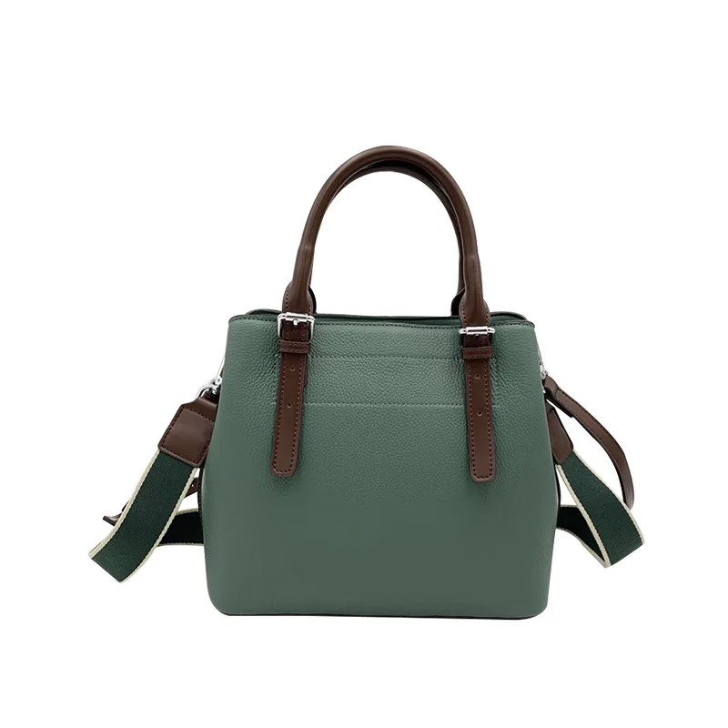 

2021 New Style Simple Contrast Color Belt Fashion Handbag Large Capacity Single Shoulder Bag