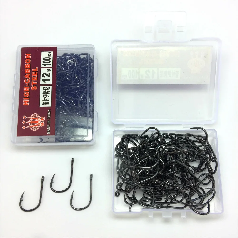 LQCRWOC 100 шт набор рыболовных крючков из высокоуглеродистой стали в крючках джиг