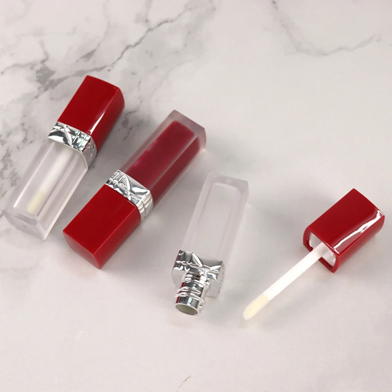 Пользовательский логотип 5 мл блеск для губ палочка трубка пустой красный