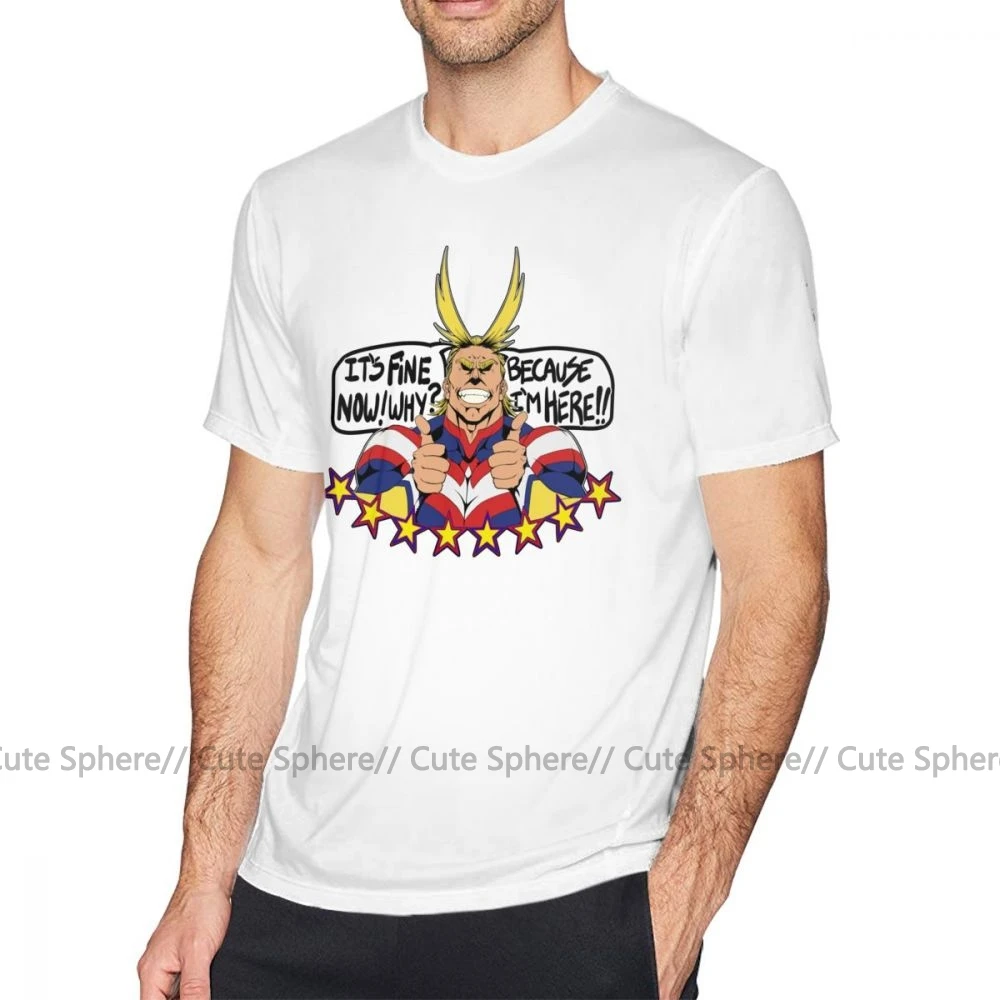 Футболка All Might, All Might Is Here, футболка с коротким рукавом для мужчин, футболка, забавная модная ХХХ хлопковая Футболка с принтом - Цвет: White