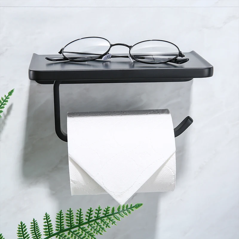 Держатель туалетной бумаги из нержавеющей стали с телефон полка современный