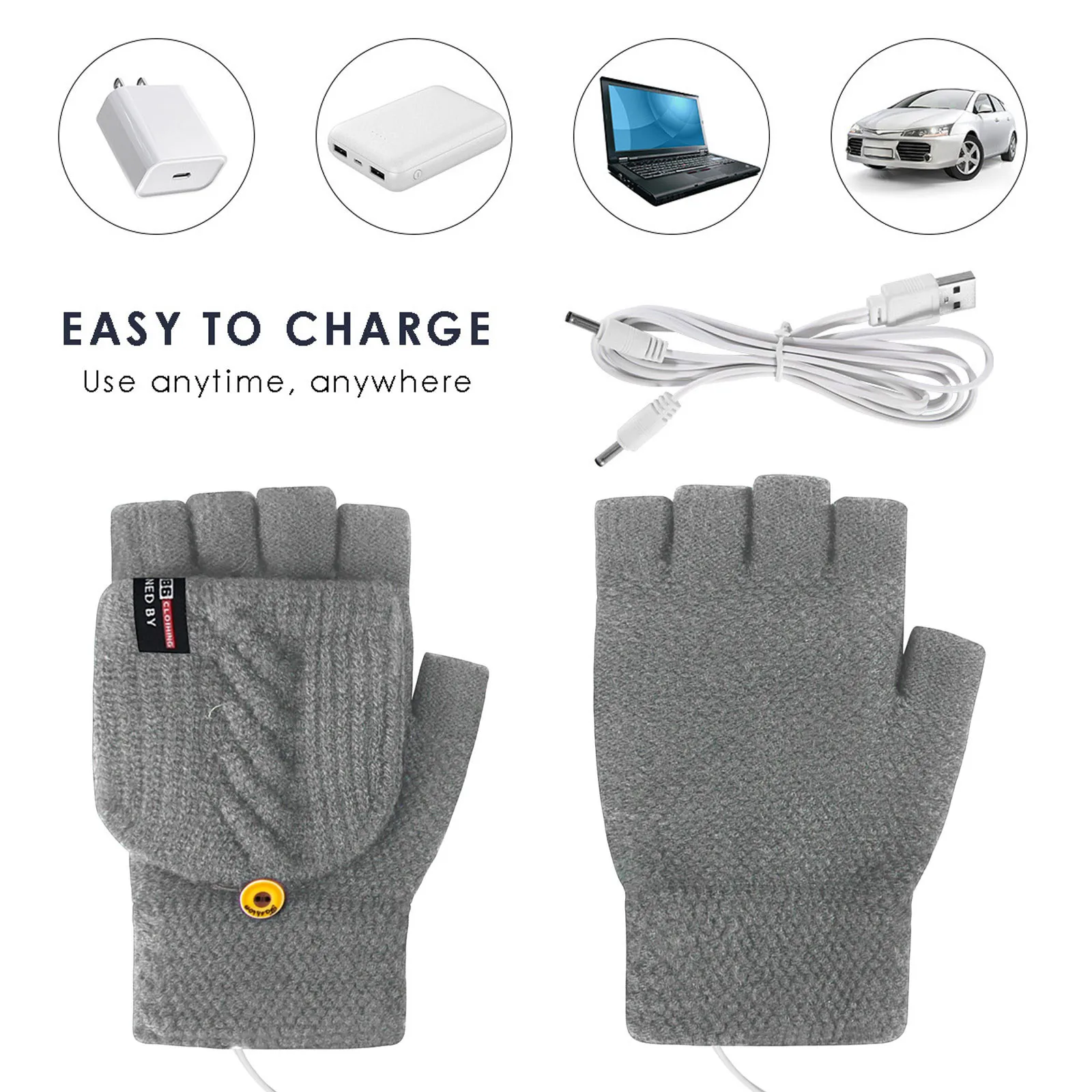 

Popular Men And Women Electric Heated USB Gloves Outdoor Winter Warmer Leather Rechargeable Li-ion Battery