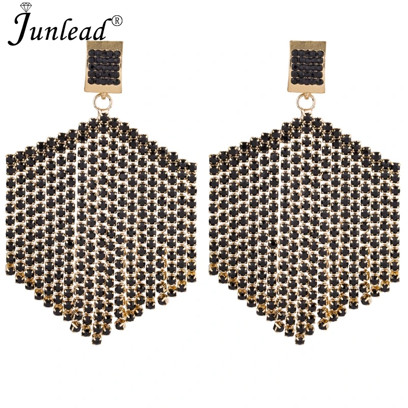 Необычные Роскошные блестящие висячие серьги ZA с кристаллами массивные