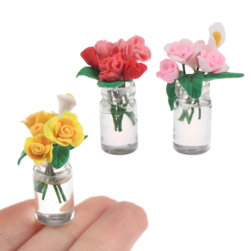 

1:12 Миниатюрный Кукольный дом, зеленые растения, мебель, домашний декор, горшечные растения