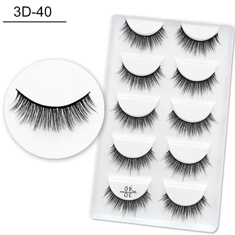 Модные сексуальные норковые ресницы 5 пар настоящая норка ручной работы