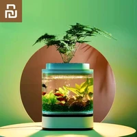 xiaomi 2021 new geometry mini lazy fish tank usb charging self cleaning aquarium with 7 colors led light home office aquarium