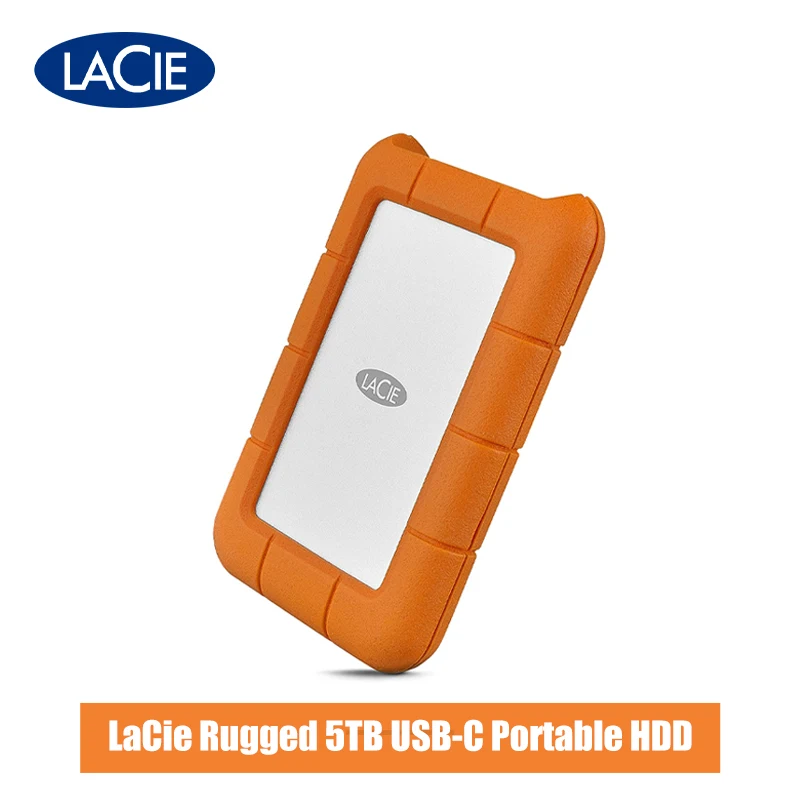 Seagate LaCie Rugged USB-C 5TB External Hard Drive Portable HDD for Mac and PC Computer Desktop Laptop STFR5000800