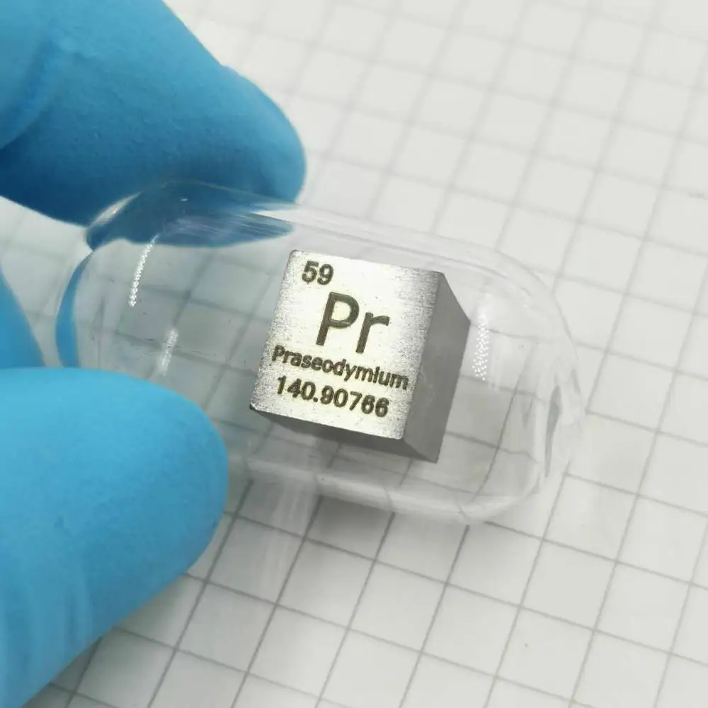 

Praseodymium Cube Bulk Glass Seal Pure 99.9% Periodic Table of Rare-earth Metal Elements for DIY Research Study School Education